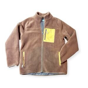 Quaker Marine Supply Co. Whalsay Men’s Fleece Jacket , Brown/yellow Waxed Accent